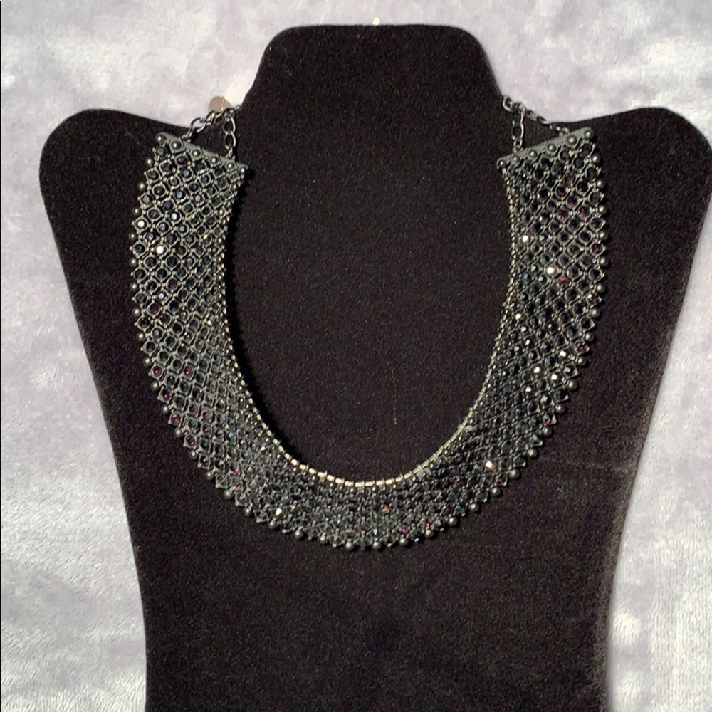 CARA - Black Rhinestone Collar Necklace